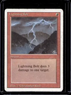 1994 Magic MTG Revised Edition Lightning Bolt - Image 1