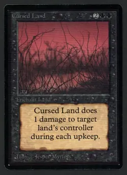 ***Beta Cursed Land (Indent)*** MTG Beta Magic Kid Icarus - Image 1