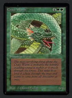 ***Beta Craw Wurm*** MTG Beta Magic Kid Icarus - Image 1