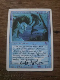 Merfolk Of The Pearl Trident SIGNED By Jeff A. Menges Magic The Gathering - Image 1