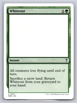 Whiteout (White Border) 77 Common Mystery Booster 2 Magic: The Gathering NM - Image 1