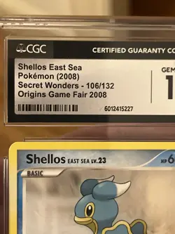 Pokemon TCG CGC 10 Shellos 106/132 2008 Game Fair Secret Wonders - Image 3