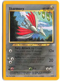 Skarmory 23/64 Rare Neo Revelation Pokemon Unlimited - Image 1
