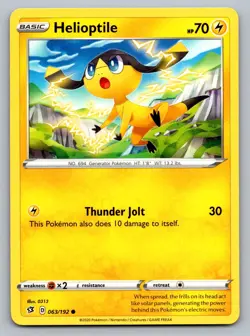 Pokemon TCG SWSH02: Rebel Clash Helioptile 063/192 - Image 1