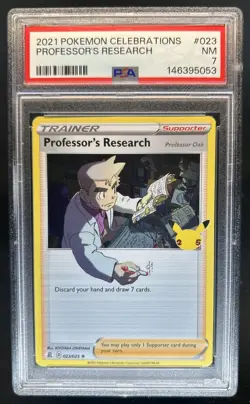 2021 Pokemon Celebrations Professor's Research: Professor Oak #023/025 PSA 7 - Image 1
