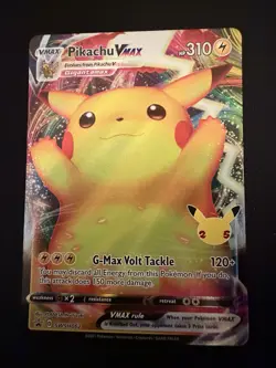 Pokemon Pikachu VMAX SWSH062 Celebrations Holo Promo Full Art Black Star - Image 1