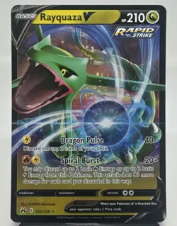 Pokemon Rayquaza V 100/159 SWSH: Crown Zenith Ultra Rare (Full Art) Holo Card - Image 1