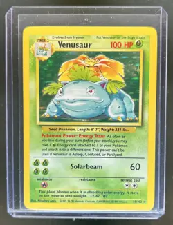 1999 Pokemon Unlimited Venusaur Rare Holo #15/102 - Image 1