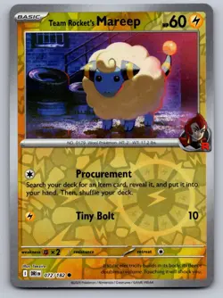 Team Rocket's Mareep 072/182 Common Destined Rivals Pokemon NM - Image 1