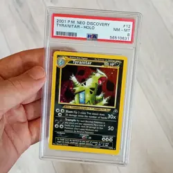 PSA 8 Holo Tyranitar 12/75 Neo Discovery Pokemon Card - Image 1