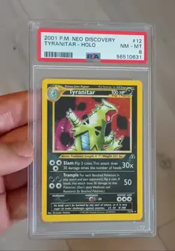 PSA 8 Holo Tyranitar 12/75 Neo Discovery Pokemon Card - Image 2