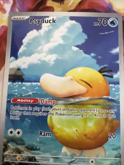 Pokemon Psyduck ASC Full Art Holo Water Basic 70 HP 20 ATK REND EN 226/217 2026 - Image 3