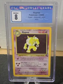 1999 Pokemon Fossil Hypno Holo #8/62 – CGC 8 NM/MINT - Image 1