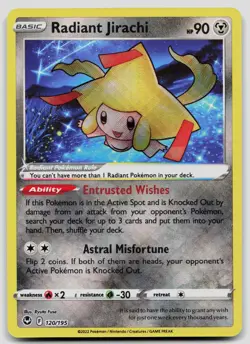 Radiant Jirachi 120/195 Silver Tempest Pokemon NM - Image 1