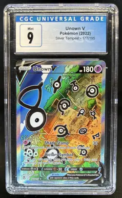 2022 Pokemon SWSH Silver Tempest Unown V #177/195 CGC 9 - Image 1