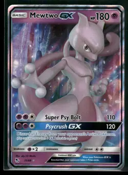 Mewtwo GX - 31/68 - Pokemon Hidden Fates Sun & Moon Ultra Rare Card NM - Image 1