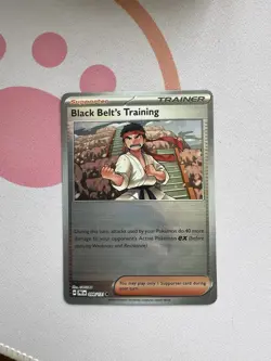 Black Belt's Training 098/131 Pokemon Prismatic Evolutions Pokeball Reverse Holo - Image 2