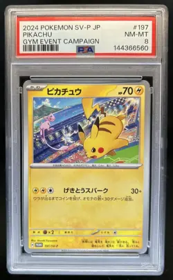 2024 Pokemon SV Black Star Promos JP Pikachu #197/SV-P PSA 8 - Image 1