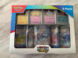 Costco Exclusive Pokemon TCG: Scarlet & Violet—Paldean Fates Mini Tin 5-Pack Box - Image 1
