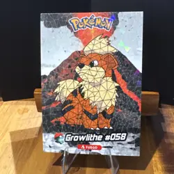 2025 POKEMON STAINED GLASS Crystal Card Kanto Peru Foil # 058 Growlithe - Image 1
