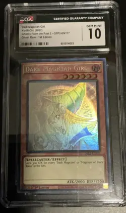 2022 YU-GI-OH! Dark Magician Girl GFP2-EN177 1st ED Ghost Rare Gem Mint CGC 10 - Image 1