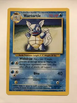 Wartortle Base Set Unlimited 42/102 Uncommon Pokemon TCG Card - Image 1