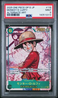 2025 ONE PIECE JAPANESE OP13-CARRYING ON HIS WILL #118 MONKEY D. LUFFY PSA 9 - Image 1