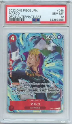 2023 One Piece Japanese Marco Paramount War OP02-018 Alt Art PSA 10 Gem Mint - Image 1