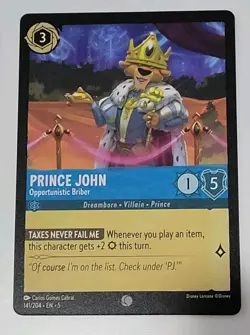 Disney Lorcana TCG - Shimmering Skies: Prince John (141/204) - Common - NM - Image 1