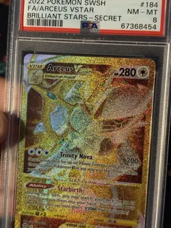 Pokemon Cards Arceus VSTAR 184/172 Gold Full Art Brilliant Stars - PSA 8 NM-MT - Image 2