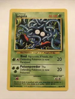 Pokemon TCG Tangela Base Set 66/102 Regular Unlimited Common Card - Image 1