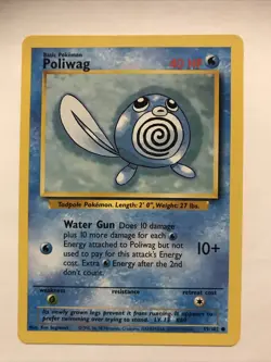 Pokemon TCG Poliwag Base Set 59/102 Regular Unlimited Common Card - Image 1