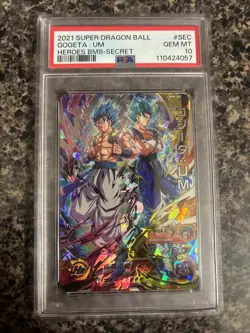 PSA 10 Super Dragon Ball Heroes Gogeta UM BM8-SEC Secret Japanese Card 2021 - Image 1