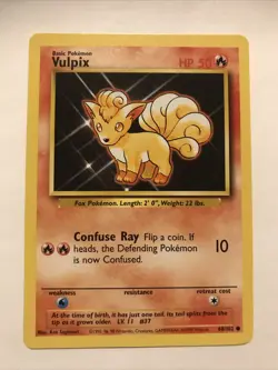 Pokemon TCG Vulpix Base Set 68/102 Regular Unlimited Common Card - Image 1