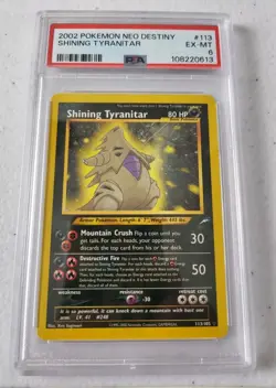 Shining Tyranitar 113/105 - Neo Destiny *PSA 6 - EX-MT* Secret Rare Pokemon Card - Image 3
