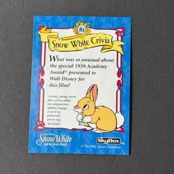 '94 Disney Skybox Snow White and the Seven Dwarfs Trivia Card #81 SLEEPY - Image 2