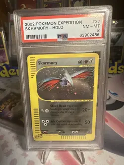 💎PSA 8 NM - MT Skarmory 27/165 Holo - 2002 Pokemon Expedition E-Reader💎 - Image 1