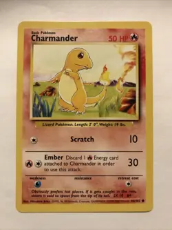 Pokemon TCG Charmander Base Set 46/102 Regular Unlimited Common Card - Image 1