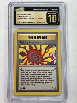 2000 Pokemon Gym Heroes 1st Edition Tickling Machine 119/132 CGC 10 PRISTINE - Image 1