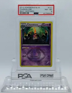 POKEMON NEXT DESTINIES CHANDELURE #101 SECRET RARE HOLO FOIL CARD PSA 8 NM-MT #* - Image 2