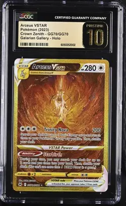 CGC 10 PRISTINE Arceus Vstar GG70 Crown Zenith Secret Rare Full Art Holo Pokemon - Image 3