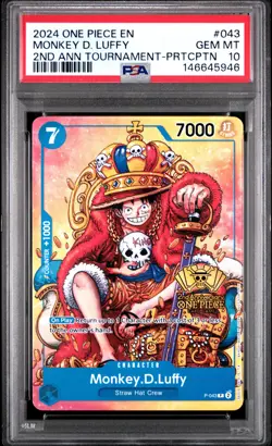 2024 ONE PIECE PROMOS #043 MONKEY D. LUFFY PSA 10 - Image 1