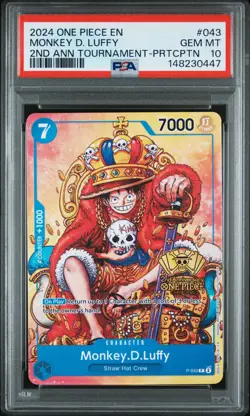 2024 ONE PIECE PROMO ANNIVERSARY TOURNAMENT #043 MONKEY D. LUFFY PSA 10 - Image 1
