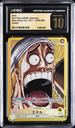 2025 ONE PIECE BASE SHOP COLL. VOL.1 JAPANESE LEADER ENEL CGC 10 PRISTINE - Image 1