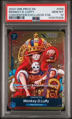2024 ONE PIECE PROMOS CONVENTION EXCLUSIVE-FOIL #043 MONKEY D. LUFFY PSA 10 - Image 1