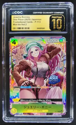 2025 ONE PIECE JP JEWERLY BONNEY PROMO P-113 MINI-TIN CGC 10 PRISTINE J PT - Image 1