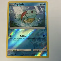 Pokemon Squirtle 33/214 Common Reverse Holo 60 HP Sm-Unbroken Bonds Basic Card - Image 1