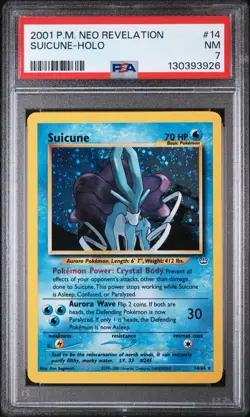 PSA 7 NM Suicune 14/64 Neo Revelation Holo Rare Pokemon Card - Image 1