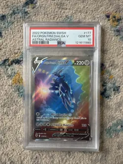2022 Pokemon SWSH Astral Radiance Origin Forme Dialga v FA #177/189 PSA 10 - Image 1