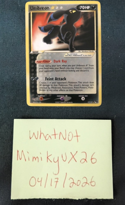 Pokemon Umbreon Star Holo Rare 70HP Feint Attack Card 17/17 2007 - Image 1